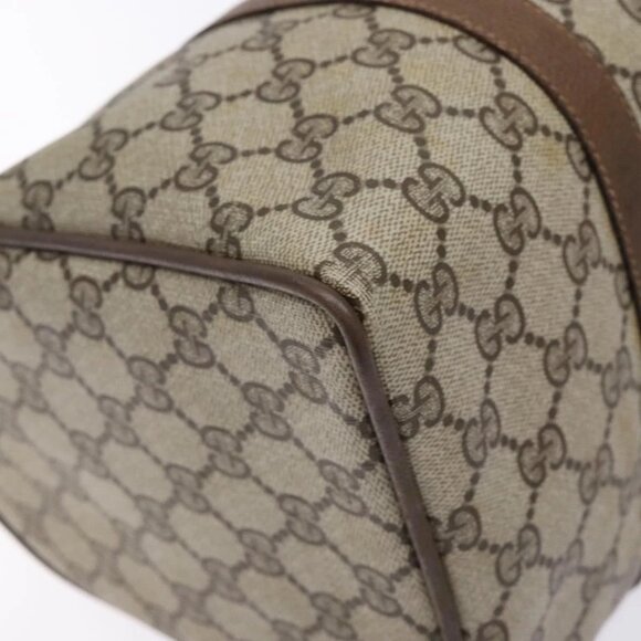 GUCCI GG Supreme Web Sherry Line Hand Bag PVC Beige Gold 39 02 007 Auth BA4056 - Picture 12 of 16